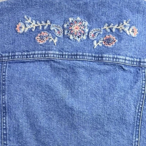 Pendleton Denim Vest Womens Large Blue Embroidered Beaded Floral Cowgirl Western - Picture 2 of 16